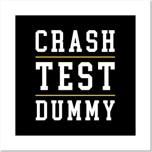 Crash Test Dummy Yellow White Light Text with Yellow Line Separated Posters and Art